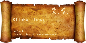 Klinko Ilona névjegykártya