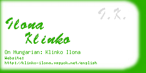 ilona klinko business card